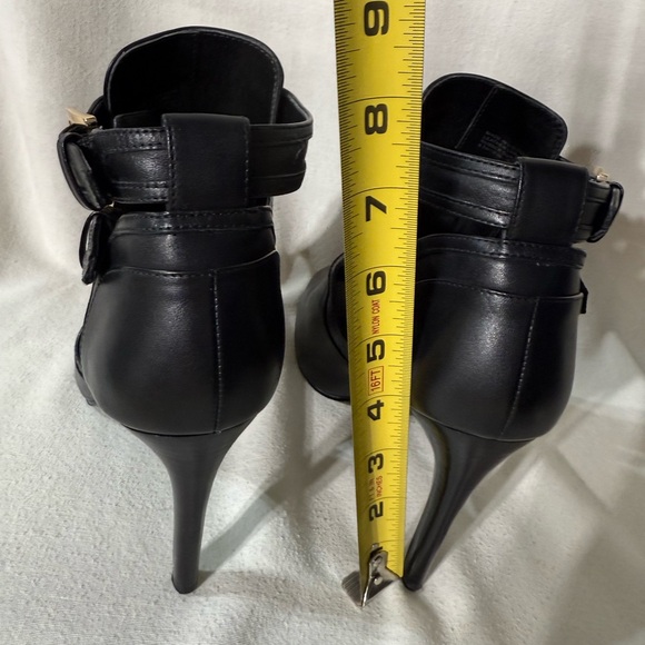 MICHAEL Michael Kors Black Heeled Boots with Gold Buckles Size 9.5 - Picture 8 of 10